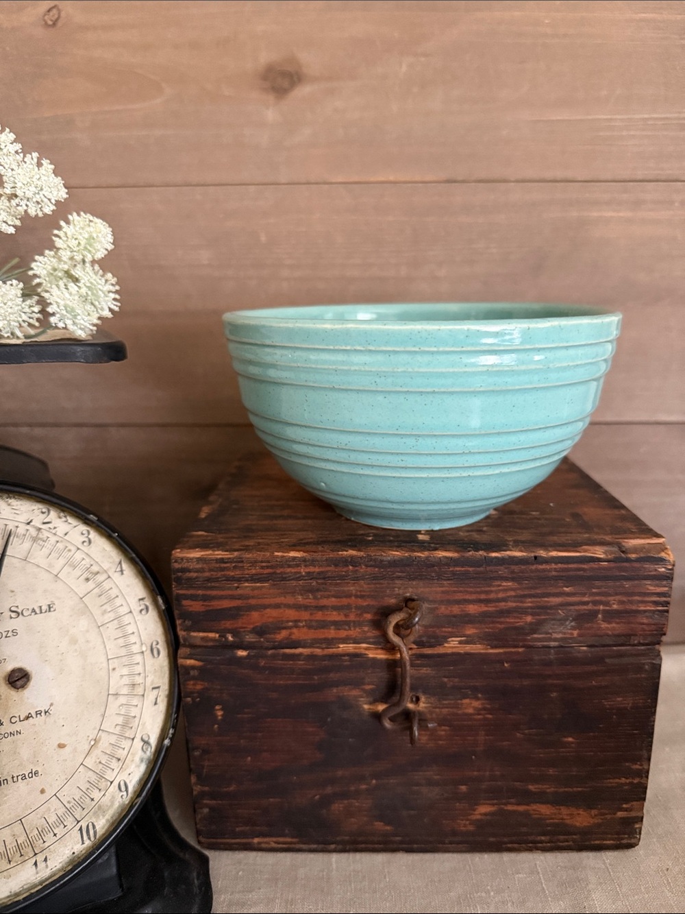 Vintage McCoy Pottery Aqua Blue Beehive Ribbed Mixing Bowl 6”